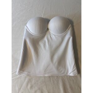 Felina Longline Strapless Bra Womens 32A White Excellent Padded Underwire 8704